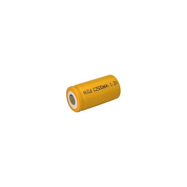 NiCD C 2500 mAh batteri uden knup - 1,2V - Evergreen