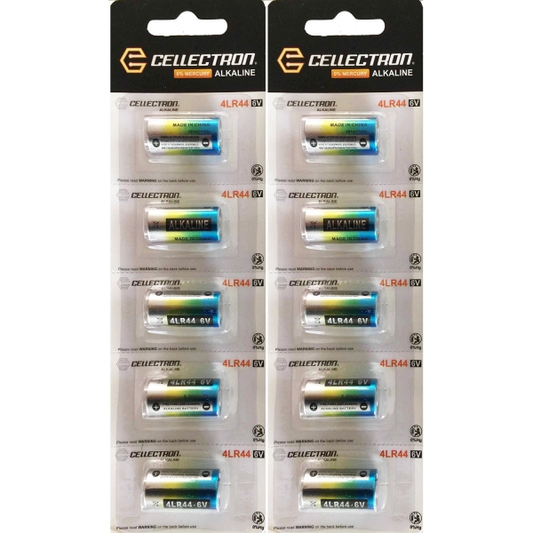 10 x 4LR44 / A544 / PX28 / 476A Alkaline batteri - 6V Cellectron