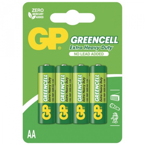 4 X AA / R6 Brunstensbatteri - 1,5V GREENCELL