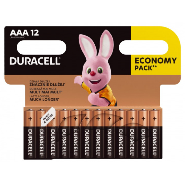 Duracell Basic LR03 AAA x 12 alkaline batterier