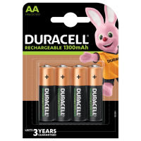 Duracell genopladelig R6/AA Ni-MH 1300 mAh x 4 batterier