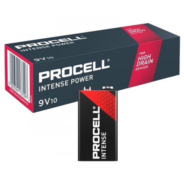 Duracell Procell INTENSE 6LR61/9V x 10 alkaliske batterier
