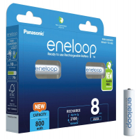 Panasonic Eneloop R03 / AAA 800mAh x 8 genopladelige batterier (blister)