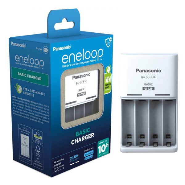 Panasonic Eneloop Genopladelig batterioplader BQ-CC51 NI-MH