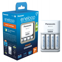 Panasonic Eneloop Genopladelig batterioplader BQ-CC17 NI-MH + 4 genopladelige batterier LR6/AA Eneloop 2000mAh