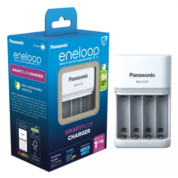 Panasonic Eneloop Genopladelig batterioplader BQ-CC55 NI-MH EKO