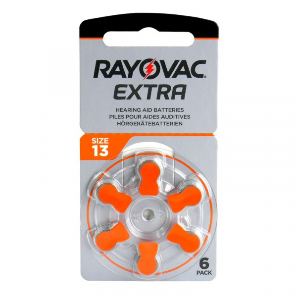 Rayovac Extra 13 til høreapparater x 6 batterier