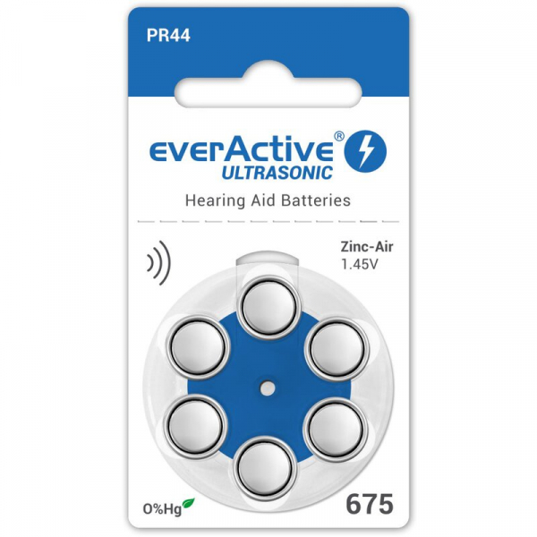 everActive ULTRASONIC 675 til høreapparater x 6 batterier