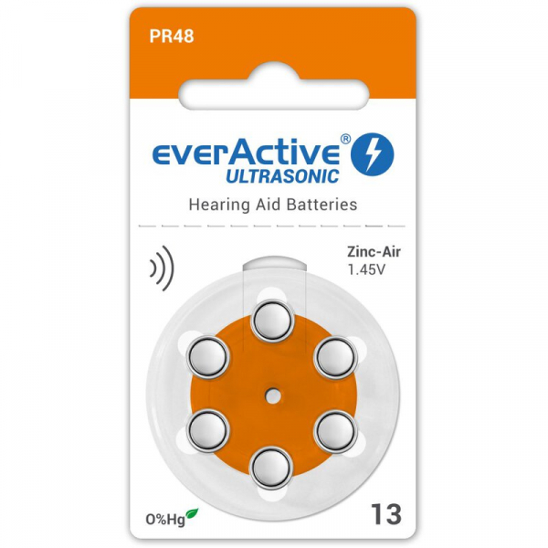 everActive ULTRASONIC 13 til høreapparater x 6 batterier