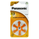 Panasonic 13 til høreapparater x 6 batterier
