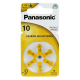 Panasonic 10 til høreapparater x 6 batterier