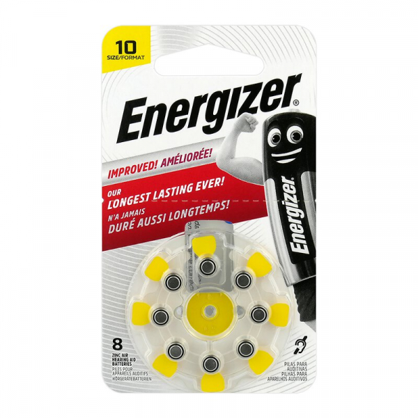 Energizer 10 til høreapparater x 8 batterier