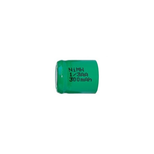 NiMH 1/3 AA 300 mAh batteri uden knup - 1,2V - Evergreen