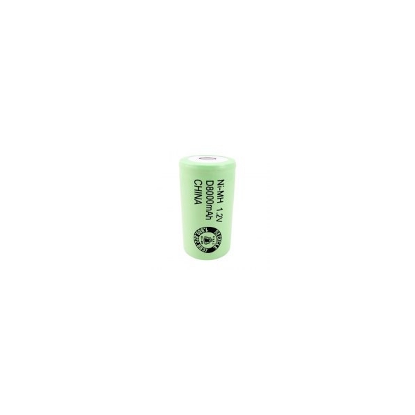 NiMH D 8000 mAh batteri uden knup - 1,2V - Evergreen