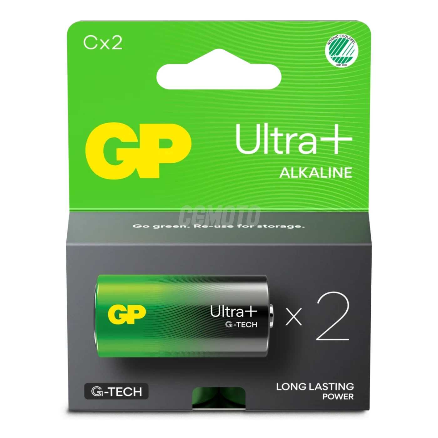 2 alkaline batterier C 1,5 V Ultra Plus 