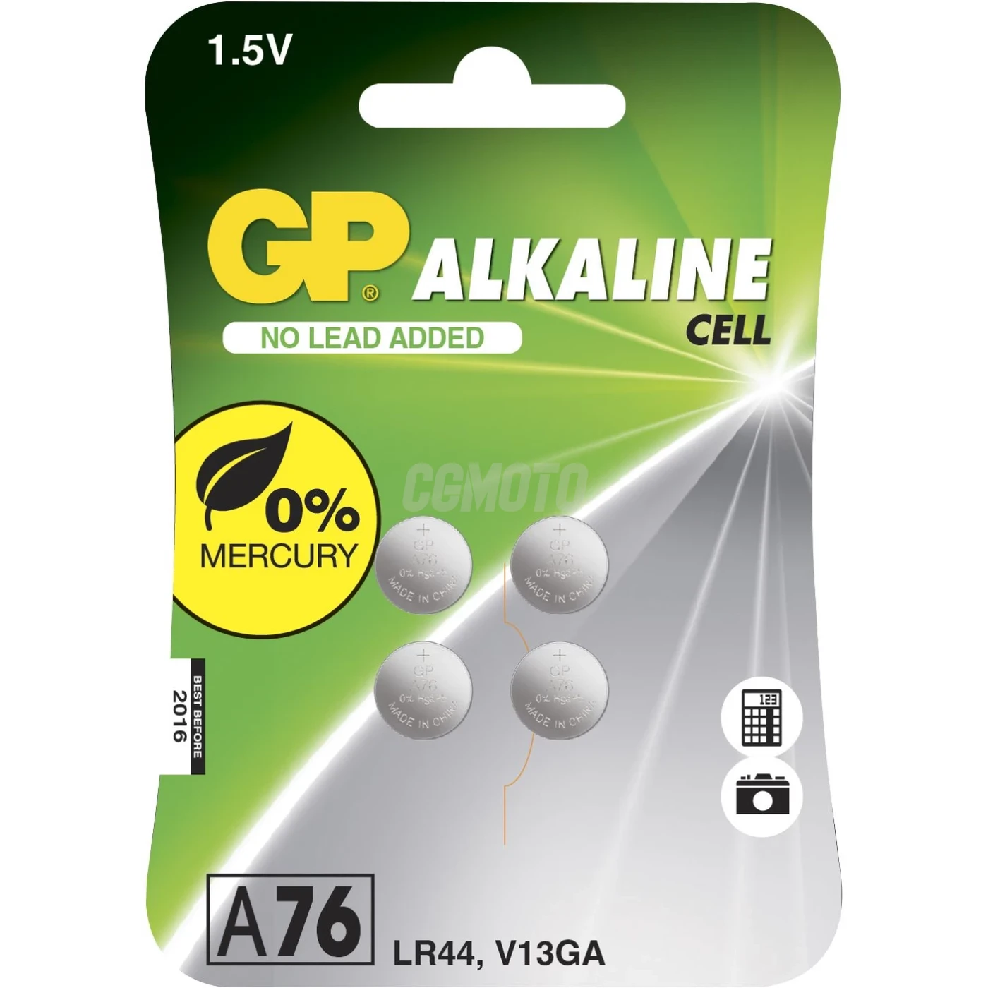 4 alkaline knapceller batteriers LR44 1,5 V 