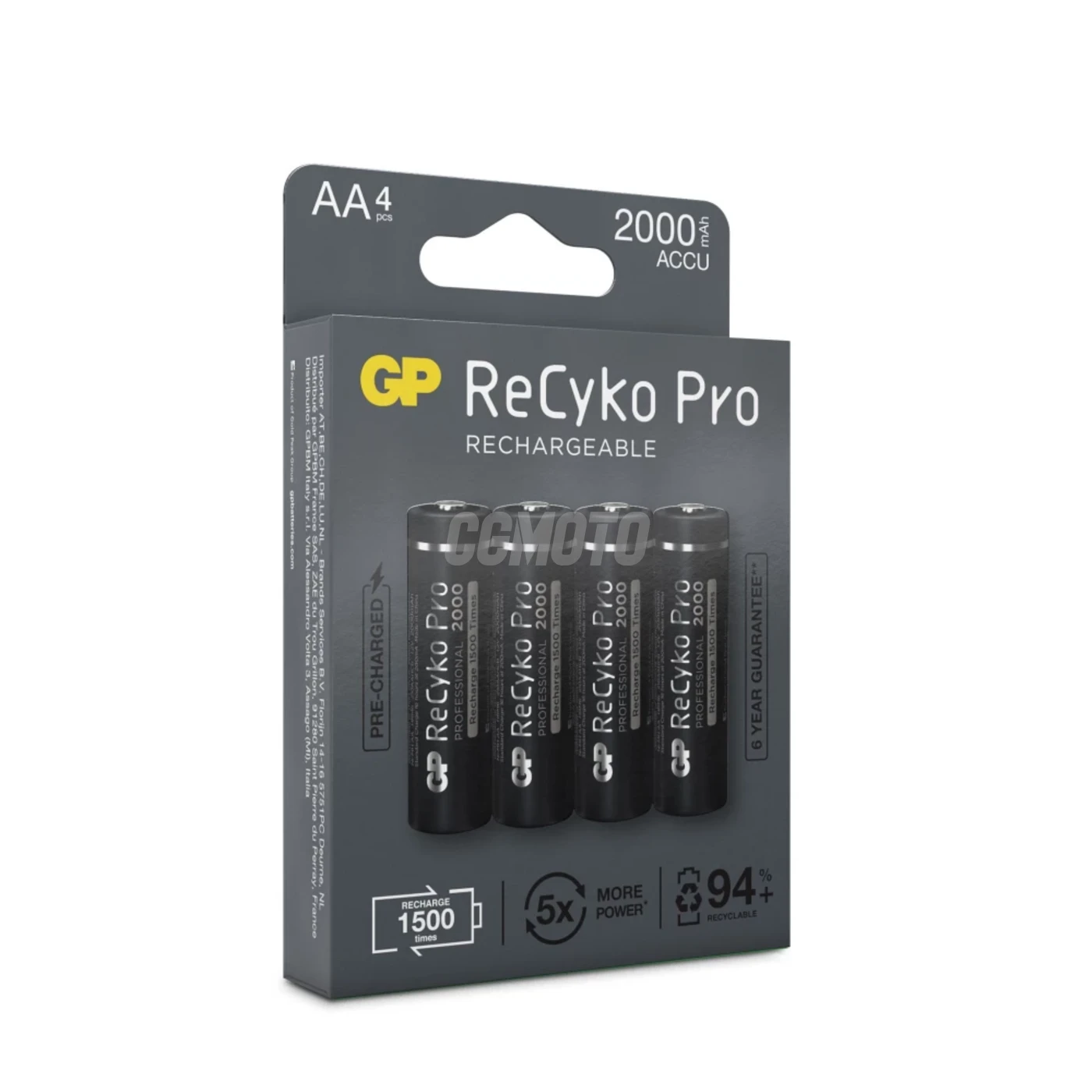 4 genopladelige NIMH-batterier AA 1,2 V Recyko Pro 2000 mAh 4 genopladelige NIMH-batterier AA 1,2 V Recyko Pro 2000 mAh