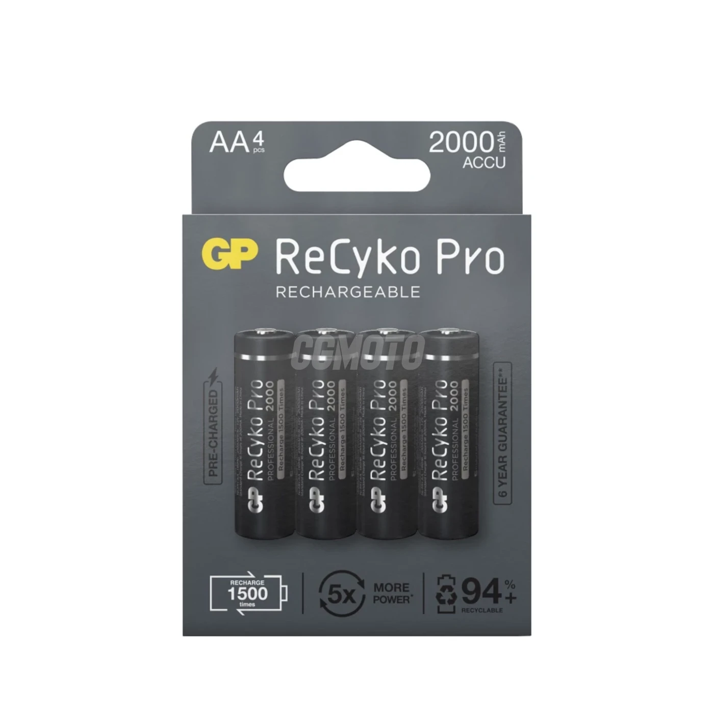 4 genopladelige NIMH-batterier AA 1,2 V Recyko Pro 2000 mAh