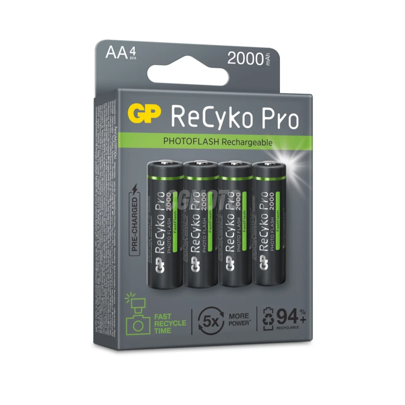 4 genopladelige NIMH-batterier Photoflash AA 1,2 V Recyko Pro 2000 mAh 4 genopladelige NIMH-batterier Photoflash AA 1,2 V Recyko Pro 2000 mAh