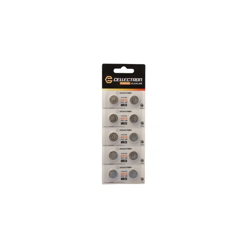AG12 10 alkaline knapcelle batteri AG12 / LR43 / 386 1,5V Cellectron AG12 10 alkaline knapcelle batteri AG12 / LR43 / 386 1,5V Cellectron