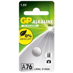 Alkaline knapcelle batteri GP A76 / LR44 / V13GA - 1,5V - GP Battery Alkaline knapcelle batteri GP A76 / LR44 / V13GA - 1,5V - GP Battery