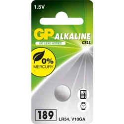1 x GP 189 / LR54 / V10GA Alkaline knapcelle batteri - 1,5V - GP Battery 1 x GP 189 / LR54 / V10GA Alkaline knapcelle batteri - 1,5V - GP Battery