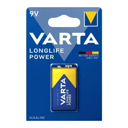 Varta LONGLIFE Power 6LR61/9V x 1 batteri (blister) Varta LONGLIFE Power 6LR61/9V x 1 batteri (blister)