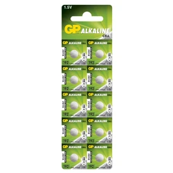 10 x GP 192 / LR41 / V3GA / Alkaline knapcelle batteri - 1,5V - GP Battery 10 x GP 192 / LR41 / V3GA / Alkaline knapcelle batteri - 1,5V - GP Battery