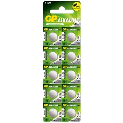 10 x GP 186 / LR43 / V12GA Alkaline knapcelle batteri - 1,5V - GP Battery 10 x GP 186 / LR43 / V12GA Alkaline knapcelle batteri - 1,5V - GP Battery