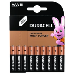 Duracell Basic LR03 AAA x 18 alkaline batterier Duracell Basic LR03 AAA x 18 alkaline batterier