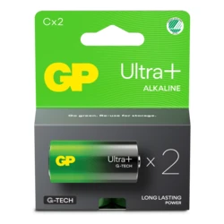 2 alkaline batterier C 1,5 V Ultra Plus 
