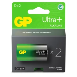 2 alkaline batterier D 1,5 V Ultra Plus 