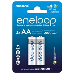 Panasonic Eneloop R6 AA 2000mAh x 2 genopladelige batterier (blister) Panasonic Eneloop R6 AA 2000mAh x 2 genopladelige batterier (blister)