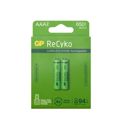 2 genopladelige NIMH-batterier AAA 1,2 V Recyko 650 mAh