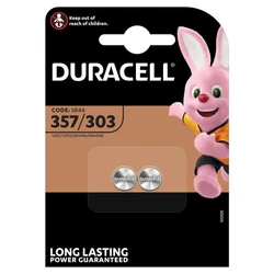Duracell sølvoxid batteri 357-303/G13/SR44W x 2 batterier