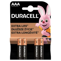 Duracell Duralock C&B LR03 AAA 4 x alkaline batterier Duracell Duralock C&B LR03 AAA 4 x alkaline batterier