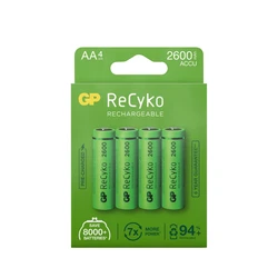 4 genopladelige NIMH-batterier AA 1,2 V Recyko 2600 mAh 4 genopladelige NIMH-batterier AA 1,2 V Recyko 2600 mAh