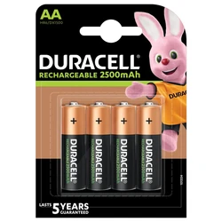 Duracell genopladelig R6/AA Ni-MH 2500 mAh x 4 batterier Duracell genopladelig R6/AA Ni-MH 2500 mAh x 4 batterier