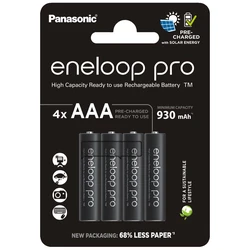 Panasonic Eneloop PRO NEW Ni-MH 930mAh R03/AAA x 4 genopladelige batterier (blister) Panasonic Eneloop PRO NEW Ni-MH 930mAh R03/AAA x 4 genopladelige batterier (blister)