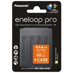 Panasonic Eneloop PRO NEW Ni-MH 930mAh R03/AAA x 4 genopladelige batterier (blister + boks) Panasonic Eneloop PRO NEW Ni-MH 930mAh R03/AAA x 4 genopladelige batterier (blister + boks)