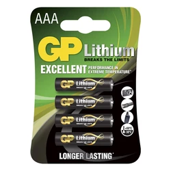 4 lithiumbatterier AAA 1,5 V 