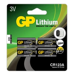 4 lithiumbatterier CR123A 3 V 
