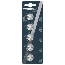 Duracell Procell CR2025 x 5 lithium batterier Duracell Procell CR2025 x 5 lithium batterier