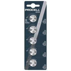 Duracell Procell CR2032 x 5 lithium batterier Duracell Procell CR2032 x 5 lithium batterier