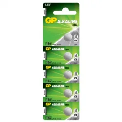 5 x GP 186 / LR43 / V12GA Alkaline knapcelle batteri - 1,5V - GP Battery 5 x GP 186 / LR43 / V12GA Alkaline knapcelle batteri - 1,5V - GP Battery
