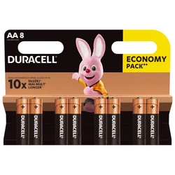 Duracell Duralock Basic C&B LR6 AA x 8 alkalinebatterier Duracell Duralock Basic C&B LR6 AA x 8 alkalinebatterier