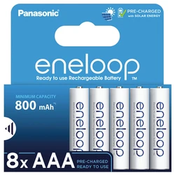 Panasonic Eneloop R03 / AAA 800mAh x 8 genopladelige batterier (blister)