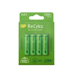 Blister de 4 piles rechargeable Recyko+ AA 1300mAh Blister de 4 piles rechargeable Recyko+ AA 1300mAh