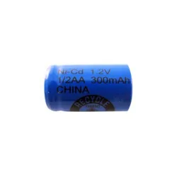 NiCD 1/2 AA 300 mAh Batteri flat hoved - 1,2V - Evergreen