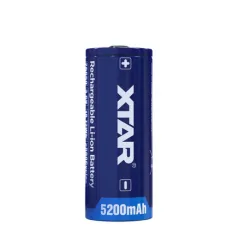Xtar 26650 3,6V Li-ion 5200mAh batteri med BUTTON TOP beskyttelse Xtar 26650 3,6V Li-ion 5200mAh batteri med BUTTON TOP beskyttelse